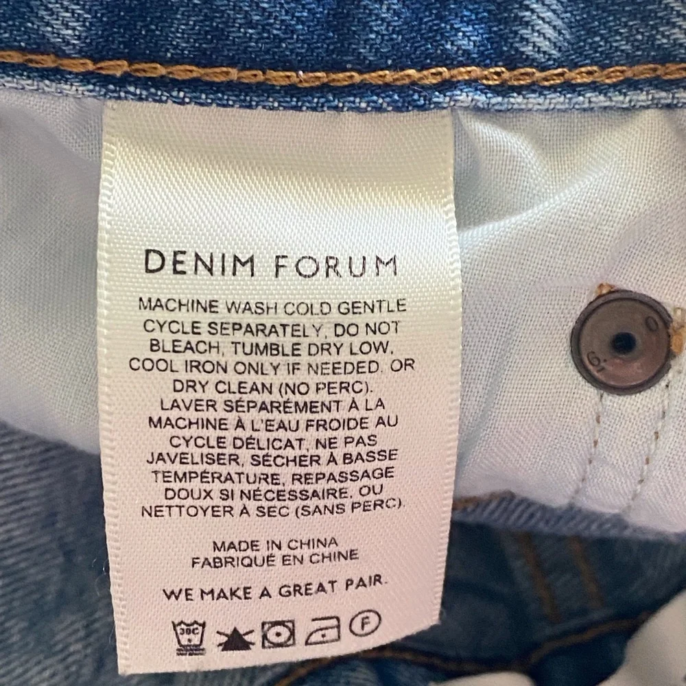 Denim Forum The Joni High Rise Loose 28L Woman 27 Medium Wash Streetwear Preppy - Picture 9 of 16